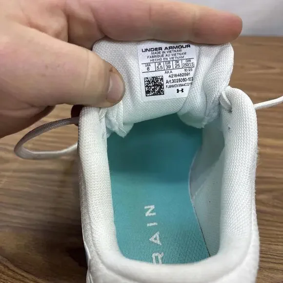 Under Armour Charged Aurora 2 White Radial Turquoise Women's Size 8 - Picture 11 of 13